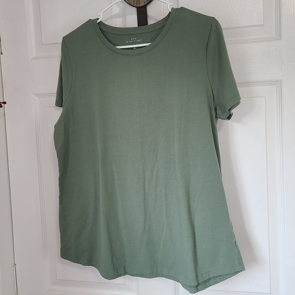 (367) New Direction Woman's Short Sleeve T-Shirt, XL Color: OD Green